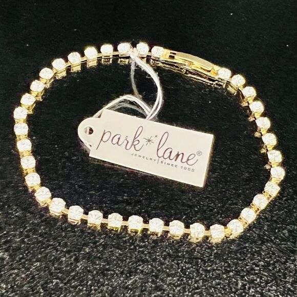 Vintage Park Lane Gold Clear Rhinestone Sparkly Dainty Tennis Bracelet NWT 1390 - Picture 6 of 12